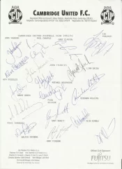 Cambridge United Football Club Multi Autographed Signed Team 1992 1993