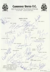 Cambridge United Football Club Multi Autographed Signed Team 1993 1994