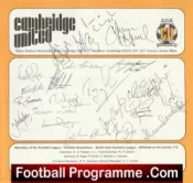 Cambridge United Football Club Multi Autographed Signed Team 1989 1990