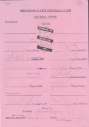 Birmingham City Football Club Multi Autographed Signed Team 1995 1996