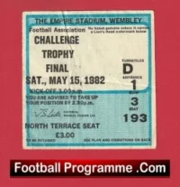 Altrincham v Enfield 1982 – Challenge Trophy Cup Final Ticket Wembley