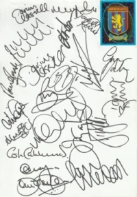 Aston Villa Football Club Multi Autographed Signed Team 1998 1999