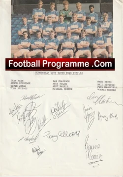 Birmingham City Football Club Multi Autographed Signed Team 1987 1988 - football programme