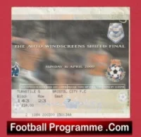 Bristol City v Stoke City 2000 – Shield Cup Final Ticket Wembley