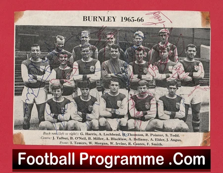 Burnley Football Club Multi Autographed Signed Picture 1965 1966 - Image 2