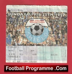 Carlisle United v Colchester United 1997 - League Shield Cup Final Ticket Wembley - football memorabilia