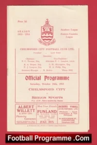 Chelmsford City v Briggs Sports 1953 – 1950s