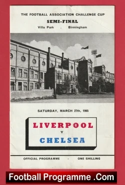 Chelsea v Liverpool 1965 - FA Cup Semi Final Villa Park - football programme
