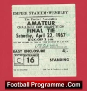 Enfield v Skelmersdale 1967 – Amateur Cup Final Ticket Wembley
