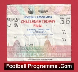 Enfield v Telford United 1988 - League Trophy Cup Final Ticket Wembley - football memorabilia