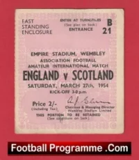 England v Scotland 1954 – Football Ticket Wembley