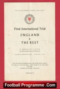 England v The Rest 1963 – Schoolboys at Cambridge City FC