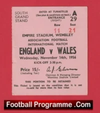 England v Wales 1956 – Match Ticket
