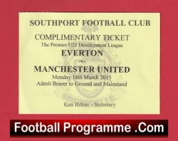 Everton v Manchester United 2015 - at Southport Under 21 - football memorabilia