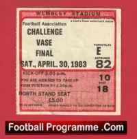 Halesowen Town v Rugby 1983 – Challenge Vase Cup Final Ticket Wembley