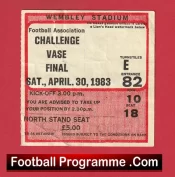 Halesowen Town v Rugby 1983 – Challenge Vase Cup Final Ticket Wembley