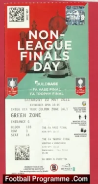 Hereford United v Hornchurch 2021 – FA Vase Cup Final Ticket