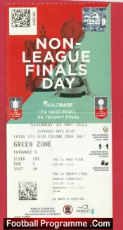 Hereford United v Hornchurch 2021 – FA Vase Cup Final Ticket