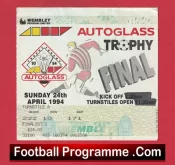 Huddersfield Town v Swansea City 1994 – League Trophy Cup Final Ticket Wembley