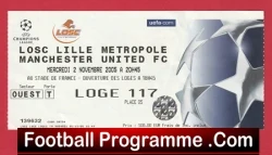 Lille OSC v Manchester United 2005 - Football Match Ticket France French - football memorabilia