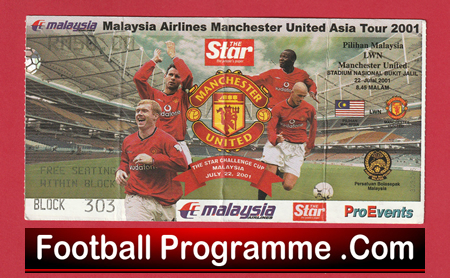 Malaysia XI v Manchester United 2001 - Football Ticket Asia Tour - Image 2