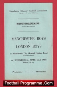 Manchester Boys v London Boys 1958 – Schoolboys Manchester City