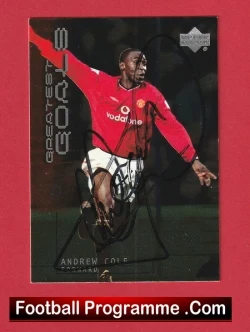 Manchester United Andy Cole Autograph Signed Football Card Man Utd - football programme