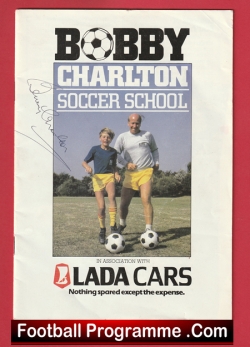 Manchester United Sir Bobby Charlton Soccer School Signed Programme PLUS - football programme