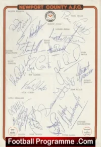 Newport County Football Club Multi Autographed Signed Team 1987 1988