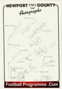 Newport County Football Club Multi Autographed Signed Team 1987 1988
