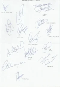 Northampton Town Football Club Multi Autographed Signed Team 2003 2004