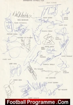 Southampton Football Club Multi Autographed Signed Team 1989 1990 - football programme