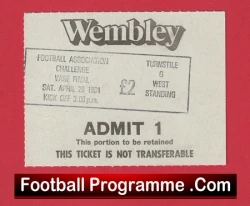 Stamford v Stanstead 1984 - FA Vase Cup Final Ticket Wembley - football memorabilia