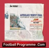 Stockport County v Stoke City 1992 – Trophy Cup Final Ticket Wembley