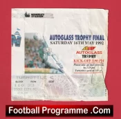 Stockport County v Stoke City 1992 – Trophy Cup Final Ticket Wembley