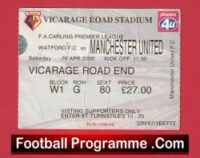 Watford v Manchester United 2000 – Football Ticket