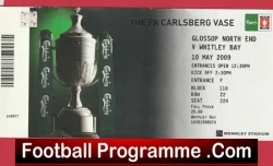 Whitley Bay v Glossop North End 2009 - FA Vase Cup Final Ticket Wembley - football memorabilia