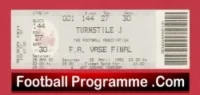 Wimborne Town v Guiseley 1992 – FA Vase Cup Final Ticket Wembley