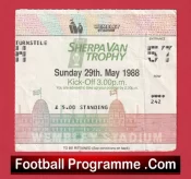 Wolves Wolverhampton v Burnley 1988 – League Trophy Cup Final Ticket Wembley