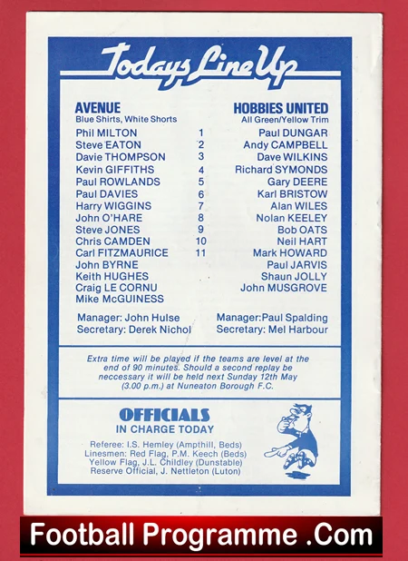Avenue v Hobbies United 1985 - Cup Final Replay Tranmere Rovers - Image 3