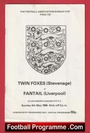 Twin Foxes v Fantail 1980 – Sunday Cup Final at Letchworth FC