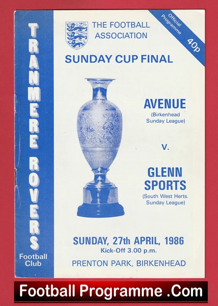 Avenue v Glenn Sports 1986 - Sunday Cup Final at Tranmere Rovers - Image 2