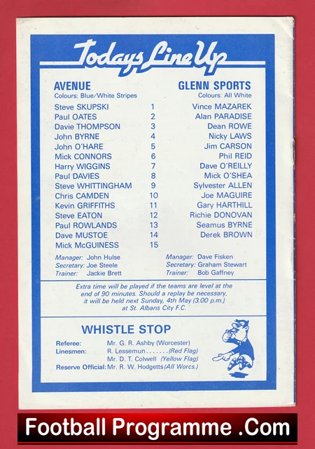 Avenue v Glenn Sports 1986 - Sunday Cup Final at Tranmere Rovers - Image 3