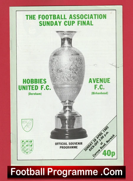 Avenue v Hobbies United 1985 - Sunday Cup Final Norwich City - Image 2
