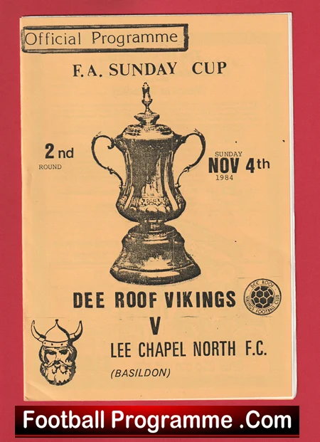 Dee Roof Vikings v Lee Chapel North 1984 - Sunday Cup - Image 2