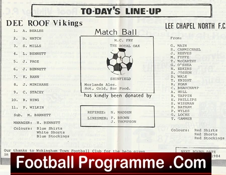 Dee Roof Vikings v Lee Chapel North 1984 - Sunday Cup - Image 3