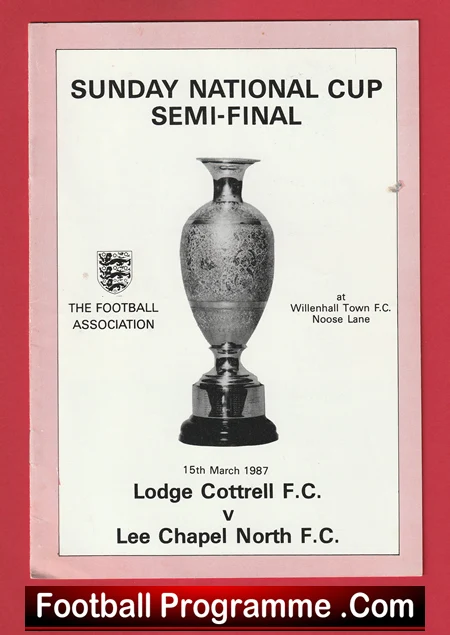 Lodge Cotterell v Lee Chapel North 1987 - Sunday Cup - Image 2