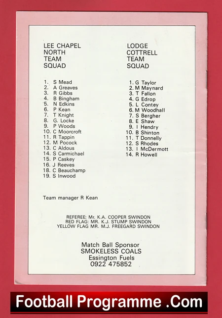 Lodge Cotterell v Lee Chapel North 1987 - Sunday Cup - Image 3