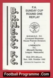 BRNESC v Lynemouth 1992 – Sunday Cup