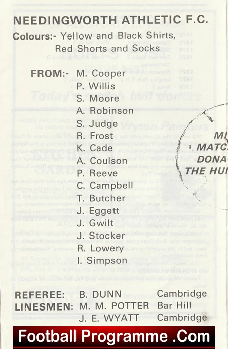 Needingworth Athletic v Pools United 1979 - Sunday Cup - Image 3